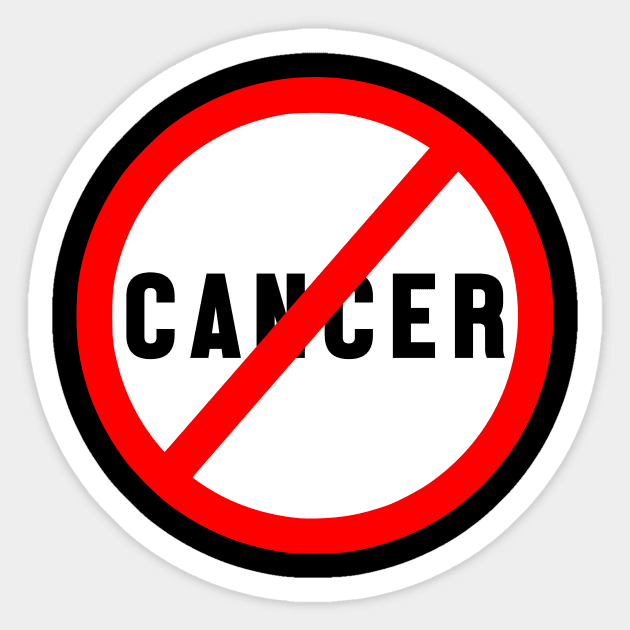 No To Cancer - Red Circle Sign Sticker by jpmariano